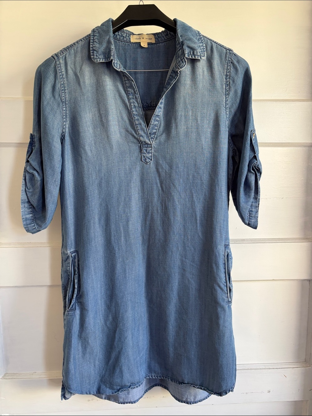 Women’s S Cloth & Stone Blue Chambray Dress